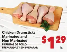 Vallarta Supermarkets Chicken Drumsticks Marinated and Non Marinated / PIERNITAS DE POLLO PREPARADAS Y SIN PREPARAR offer