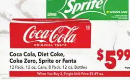 Vallarta Supermarkets Coca Cola, Diet Coke, Coke Zero, Sprite or Fanta offer