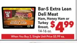 Vallarta Supermarkets Bar-S Extra Lean Deli Meat offer
