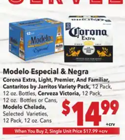 Vallarta Supermarkets Modelo Especial & Negra offer