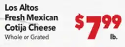Vallarta Supermarkets Los Altos Fresh Mexican Cotija Cheese offer