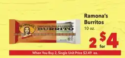 Vallarta Supermarkets Ramona's Burritos offer