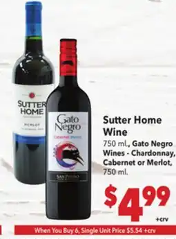 Vallarta Supermarkets Sutter Home Wine offer