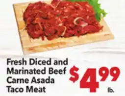 Vallarta Supermarkets Fresh Diced and Marinated Beef Carne Asada Taco Meat offer