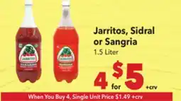 Vallarta Supermarkets Jarritos, Sidral or Sangria offer