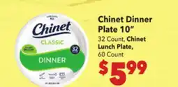 Vallarta Supermarkets Chinet Dinner Plate offer
