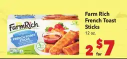 Vallarta Supermarkets Farm Rich French Toast Sticks offer