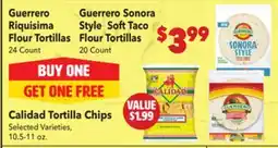 Vallarta Supermarkets Guerrero Riquisima Flour Tortillas offer