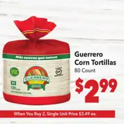 Vallarta Supermarkets Guerrero Corn Tortillas offer