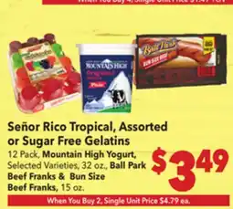 Vallarta Supermarkets Señor Rico Tropical, Assorted or Sugar Free Gelatins offer