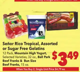 Vallarta Supermarkets Señor Rico Tropical, Assorted or Sugar Free Gelatins offer