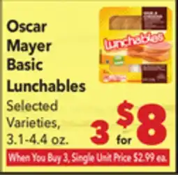 Vallarta Supermarkets Oscar Mayer Basic Lunchables offer