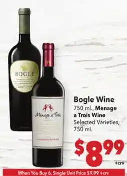 Vallarta Supermarkets Bogle Wine offer