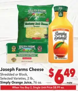 Vallarta Supermarkets Joseph Farms Cheese offer