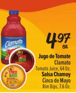 El Super Clamato Tomato Juice, 64 Oz., Cinco de Mayo Rim Dips, 7.6 Oz offer