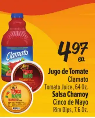 El Super Clamato Tomato Juice, 64 Oz., Cinco de Mayo Rim Dips, 7.6 Oz offer