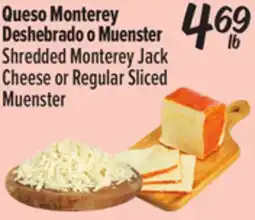 El Super Shredded Monterey Jack Cheese or Regular Sliced Muenster offer