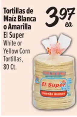 El Super El Super White or Yellow Corn Tortillas, 80 Ct offer