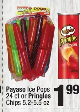 Super King Markets Payaso Ice Pops 24 ct or Pringles Chips 5.2-5.5 oz offer