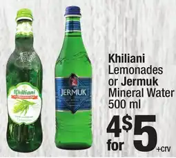 Super King Markets Khiliani Lemonades or Jermuk Mineral Water offer