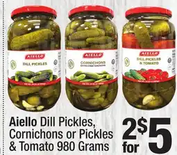 Super King Markets Aiello Dill Pickles, Cornichons or Pickles & Tomato offer