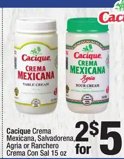 Super King Markets Cacique Crema Mexicana, Salvadorena, Agria or Ranchero Crema Con Sal offer