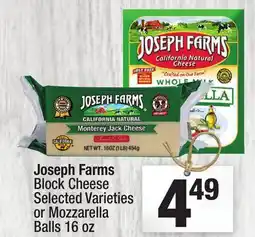Super King Markets Joseph Farms Block Cheese Selected Varieties or Mozzarella Balls offer