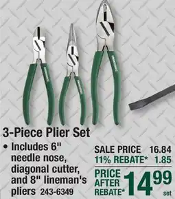 Menards Masterforce 3-Piece Plier Set offer