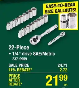 Menards 22-Piece Mechanic's Tool Sets offer
