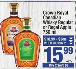 Super King Markets Crown Royal Canadian Whisky Regular or Regal Apple offer