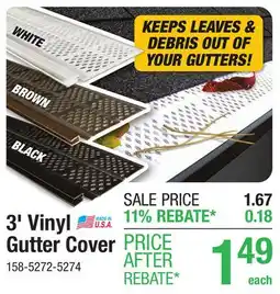 Menards 3' Vinyl Gutter Cover offer