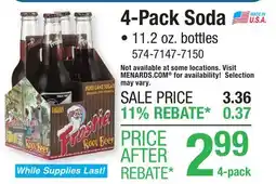 Menards 4-Pack Soda offer