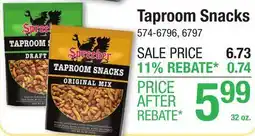 Menards Taproom Snacks offer