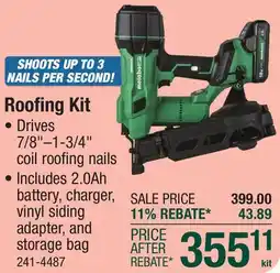 Menards Metabo HPT Roofing Kit 18V Cordless Nailers offer