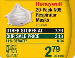 Menards 20-Pack N95 Respirator Masks offer