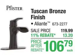 Menards Pfister Tuscan Bronze Finish offer