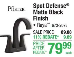 Menards Pfister Spot Defense Matte Black Finish Faucet offer