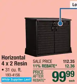 Menards Horizontal 4 x 2 Resin Outdoor Storage offer