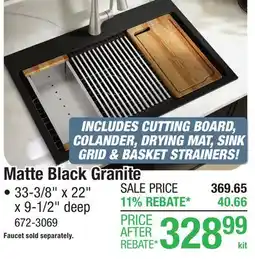Menards Matte Black Granite offer