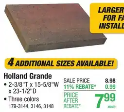 Menards Holland Grande offer