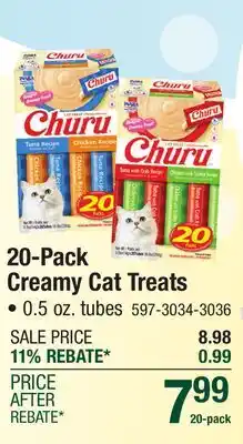 Menards 20-Pack Creamy Cat Treats offer