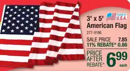 Menards 3' x 5' American Flag offer