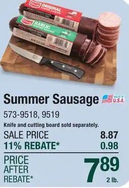Menards Summer Sausage offer