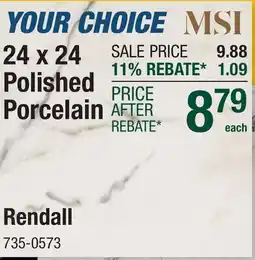 Menards Rendall 24 x 24 Polished Porcelain offer