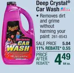 Menards Deep Crystal Car Wash offer