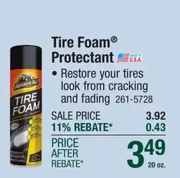 Menards Tire Foam Protectant offer
