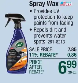 Menards Spray Wax offer