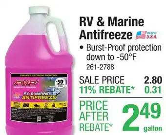 Menards RV & Marine Antifreeze offer