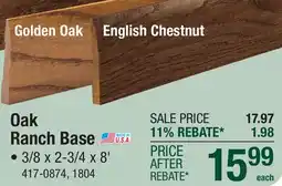 Menards Mastercraft Oak Ranch Base Prefinished offer