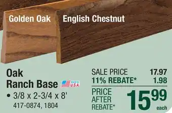 Menards Mastercraft Oak Ranch Base Prefinished offer